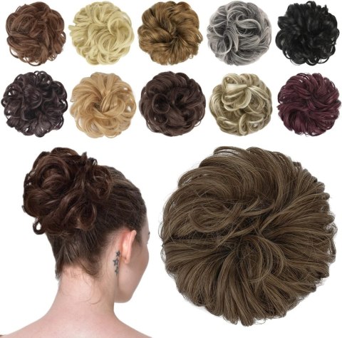 GUMKA DO WŁOSÓW Z WŁOSAMI TRESKA MESSY BUN DOCZEPIANY KOK CHŁODNY BRĄZ GUMKA DO WŁOSÓW Z WŁOSAMI TRESKA MESSY BUN DOCZEPIANY KOK CHŁODNY BRĄZ