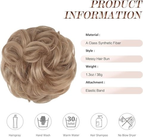 GUMKA DO WŁOSÓW Z WŁOSAMI TRESKA MESSY BUN DOCZEPIANY KOK CIEPŁY BLOND GUMKA DO WŁOSÓW Z WŁOSAMI TRESKA MESSY BUN DOCZEPIANY KOK CIEPŁY BLOND