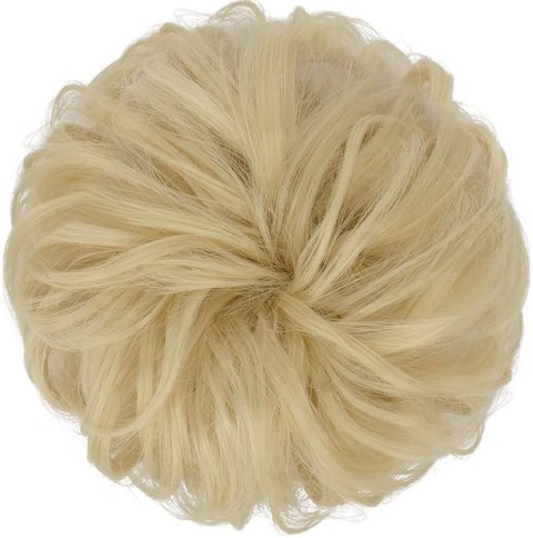 GUMKA DO WŁOSÓW Z WŁOSAMI TRESKA MESSY BUN DOCZEPIANY KOK JASNY BLOND GUMKA DO WŁOSÓW Z WŁOSAMI TRESKA MESSY BUN DOCZEPIANY KOK JASNY BLOND