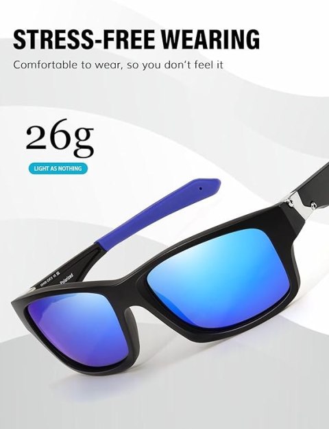 OKULARY ROWEROWE PRZECIWSŁONECZNE POLARYZACJA CZARNO NIEBIESKIE UV400 OKULARY ROWEROWE PRZECIWSŁONECZNE POLARYZACJA CZARNO NIEBIESKIE UV400