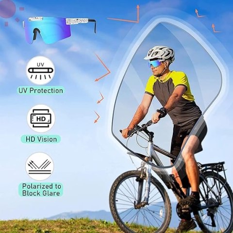 OKULARY SPORTOWE POLARYZOWANE ROWEROWE MTB BIEGANIE KOLARSTWO NIEBIESKIE OKULARY SPORTOWE POLARYZOWANE ROWEROWE MTB BIEGANIE KOLARSTWO NIEBIESKIE