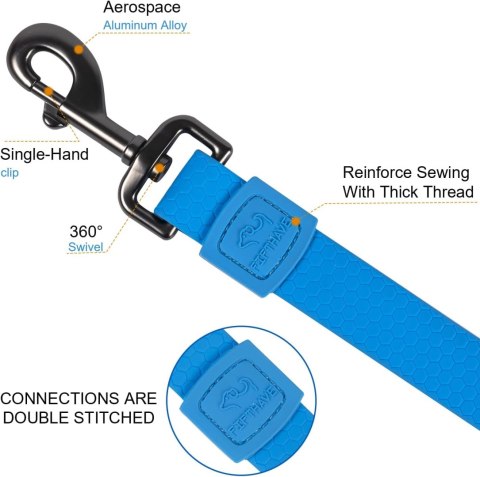 SMYCZ NIEBIESKA DUŻY PIES DŁUGOŚĆ 1,4M PVC NYLON WODOODPORNA TRENINGOWA SMYCZ NIEBIESKA DUŻY PIES DŁUGOŚĆ 1,4M PVC NYLON WODOODPORNA TRENINGOWA