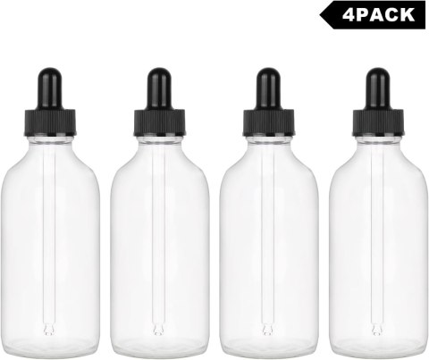 SZKLANA BUTELKA Z ZAKRAPLACZEM NA OLEJK PRZEZROCZYSTA PUSTA 60 ml 4szt SZKLANA BUTELKA Z ZAKRAPLACZEM NA OLEJK PRZEZROCZYSTA PUSTA 60 ml 4szt