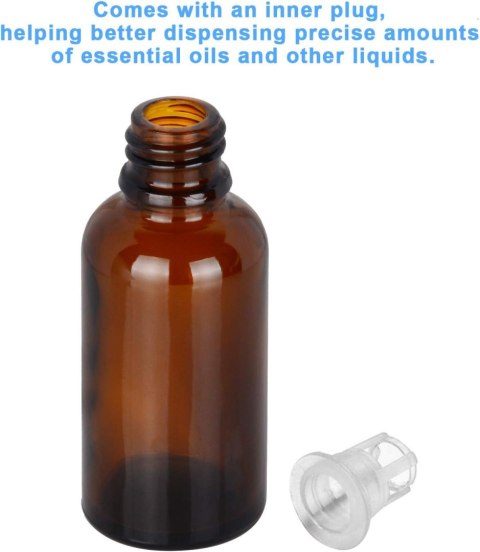 SZKLANA BUTELKA Z ZAKRAPLACZEM NA OLEJKI ETERYCZNE BRĄZOWA PUSTA 30 ml 4szt SZKLANA BUTELKA Z ZAKRAPLACZEM NA OLEJKI ETERYCZNE BRĄZOWA PUSTA 30 ml 4szt
