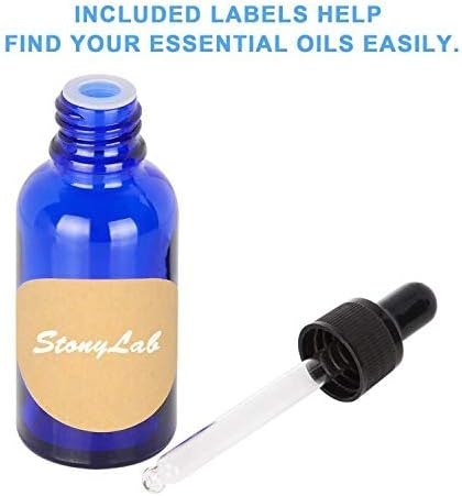SZKLANA BUTELKA Z ZAKRAPLACZEM NA OLEJKI ETERYCZNE NIEBIESKA PUSTA 30 ml x4 SZKLANA BUTELKA Z ZAKRAPLACZEM NA OLEJKI ETERYCZNE NIEBIESKA PUSTA 30 ml x4