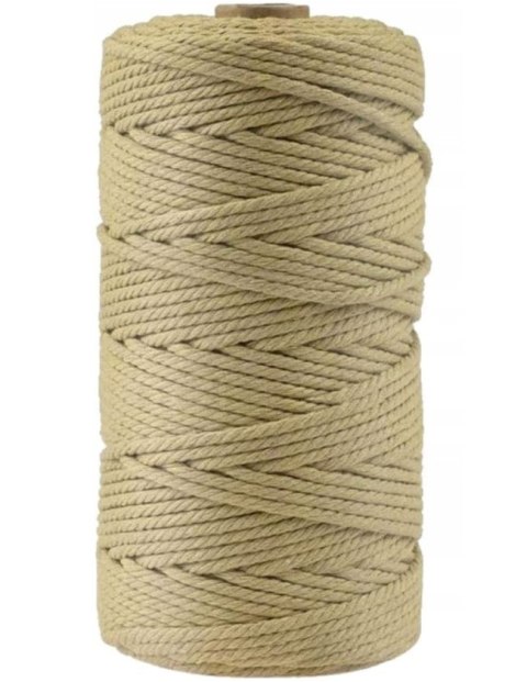 SZNUREK DO MAKRAMY BAWEŁNIANY KHAKI 3mm 100m PRZĘDZA DIY NATURALNY SZNUREK DO MAKRAMY BAWEŁNIANY KHAKI 3mm 100m PRZĘDZA DIY NATURALNY
