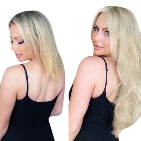 WŁOSY DOCZEPIANE CLIP IN NATURALNE PRZEDŁUŻANIE BLOND 40CM 80G 5SZT WŁOSY DOCZEPIANE CLIP IN NATURALNE PRZEDŁUŻANIE BLOND 40CM 80G 5SZT