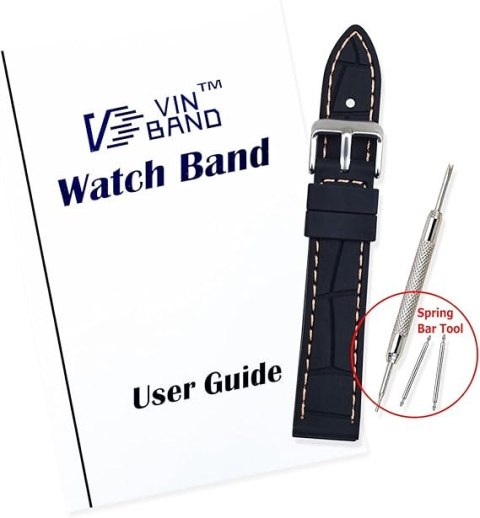 WYMIENNY PASEK DO ZEGARKA VINBAND CZARNY SILIKONOWY 22MM WYMIENNY PASEK DO ZEGARKA VINBAND CZARNY SILIKONOWY 22MM