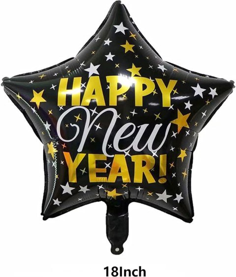ZESTAW BALONÓW HAPPY NEW YEAR NOWY ROK CZARNY SYLWESTER SZAMPAN ZESTAW BALONÓW HAPPY NEW YEAR NOWY ROK CZARNY SYLWESTER SZAMPAN
