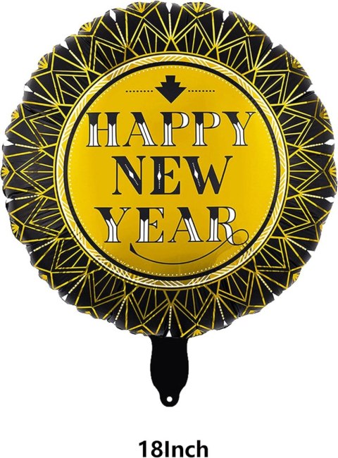 ZESTAW BALONÓW HAPPY NEW YEAR NOWY ROK ZŁOTY CZARNY SYLWESTER SZAMPAN ZESTAW BALONÓW HAPPY NEW YEAR NOWY ROK ZŁOTY CZARNY SYLWESTER SZAMPAN