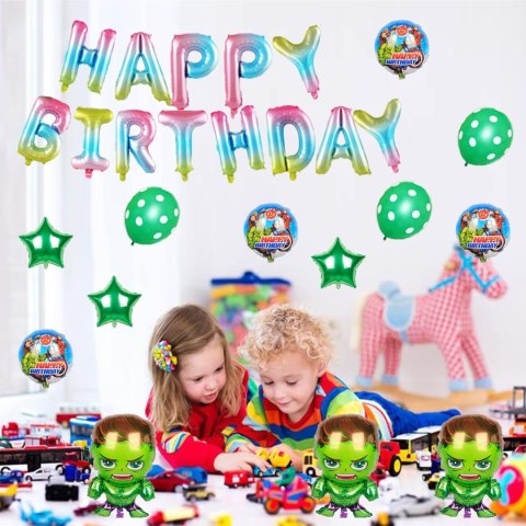 ZESTAW DEKORACJA URODZINY HULK BALONY NAPIS ZESTAW DEKORACJA URODZINY HULK BALONY NAPIS