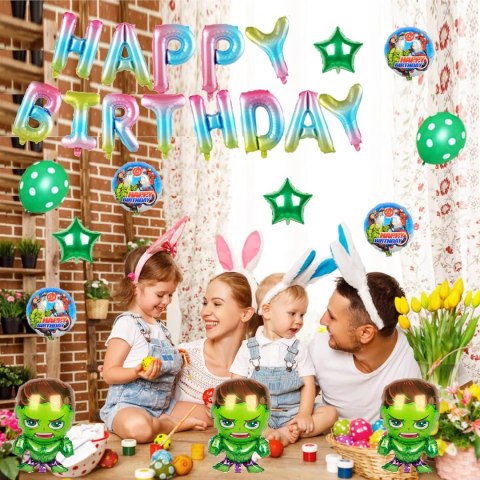 ZESTAW DEKORACJA URODZINY HULK BALONY NAPIS ZESTAW DEKORACJA URODZINY HULK BALONY NAPIS