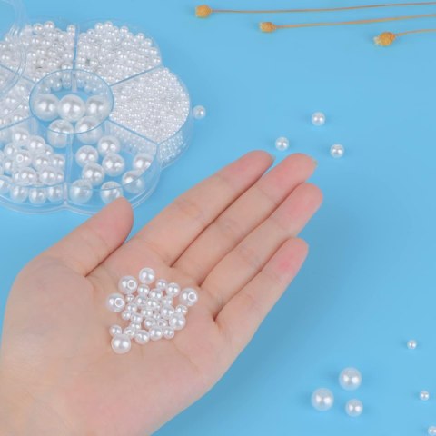 ZESTAW PLASTIKOWYCH KORALIKÓW BIAŁE PERŁY DIY BIŻUTERIA BRANSOLETKI 1150SZT ZESTAW PLASTIKOWYCH KORALIKÓW BIAŁE PERŁY DIY BIŻUTERIA BRANSOLETKI 1150SZT