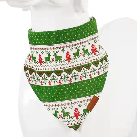 CHUSTA BOŻE NARODZENIE BANDANA DLA PSA ŚWIĄTECZNA RENIFERY ZIELONA CHUSTA BOŻE NARODZENIE BANDANA DLA PSA ŚWIĄTECZNA RENIFERY ZIELONA