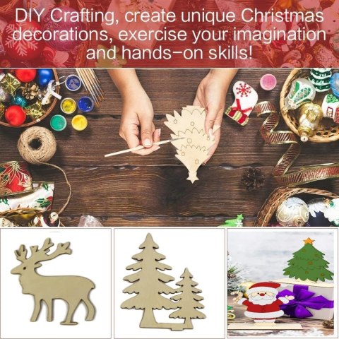 DREWNIANE OZDOBY ŚWIĄTECZNE DIY BOŻE NARODZENIE SANKI CHOINKA RENIFER DREWNIANE OZDOBY ŚWIĄTECZNE DIY BOŻE NARODZENIE SANKI CHOINKA RENIFER