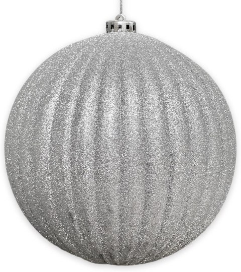 DUŻA BOMBKA SREBRNY BROKAT BŁYSZCZĄCA KULA ŚREDNICA BOŻE NARODZENIE 18CM DUŻA BOMBKA SREBRNY BROKAT BŁYSZCZĄCA KULA ŚREDNICA BOŻE NARODZENIE 18CM