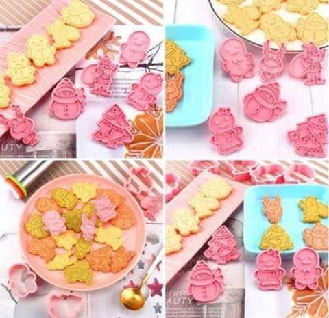 PLASTIKOWE FOREMKI DO CIASTEK BOŻE NARODZENIE ŚWIĄTECZNE 8SZT PLASTIKOWE FOREMKI DO CIASTEK BOŻE NARODZENIE ŚWIĄTECZNE 8SZT