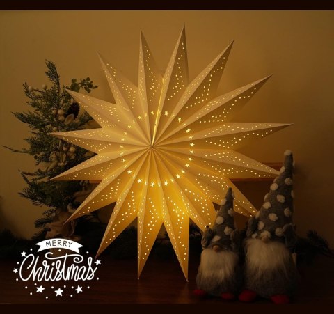 ŚWIĄTECZNA GWIAZDA LED PODŚWIETLANA LAMPION AŻUROWA 3D 16-punktowa 73cm ŚWIĄTECZNA GWIAZDA LED PODŚWIETLANA LAMPION AŻUROWA 3D 16-punktowa 73cm