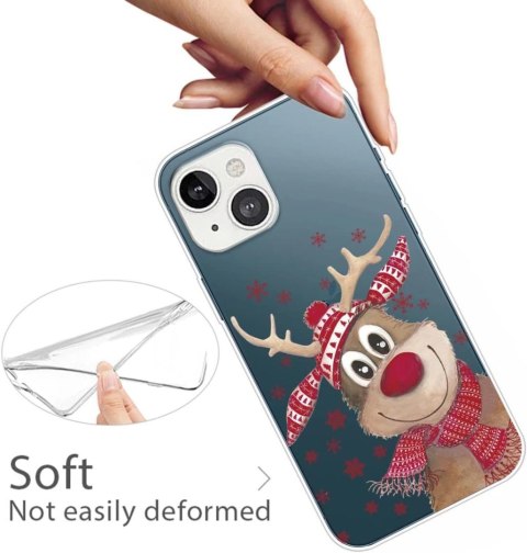 SZKŁO ETUI PRZEZROCZYSTE IPHONE 13 6.1' ŚWIĘTA RENIFER ZIMA SZKŁO ETUI PRZEZROCZYSTE IPHONE 13 6.1' ŚWIĘTA RENIFER ZIMA
