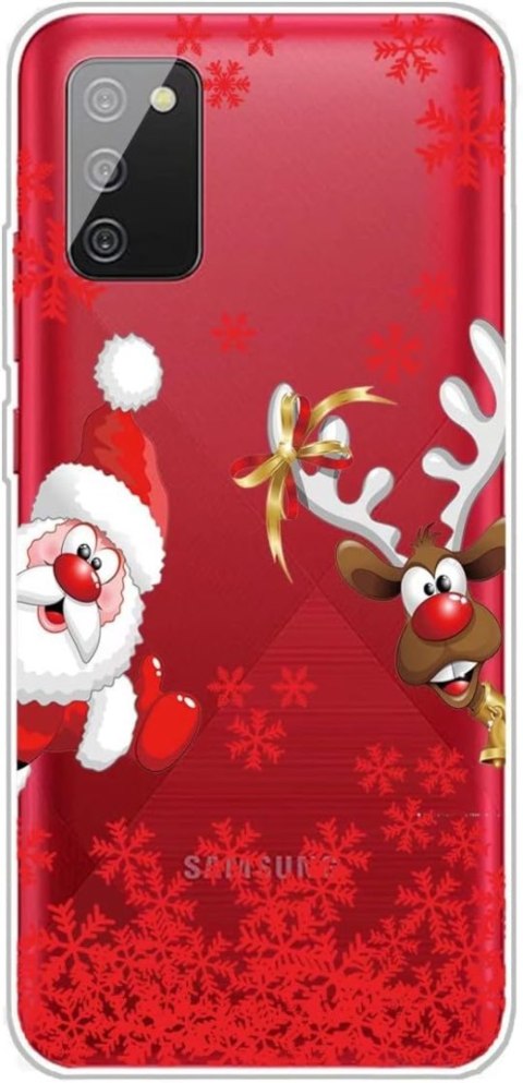 SZKŁO ETUI PRZEZROCZYSTE SAMSUNG GALAXY A02s MIKOŁAJ RENIFER ŚWIĘTA SZKŁO ETUI PRZEZROCZYSTE SAMSUNG GALAXY A02s MIKOŁAJ RENIFER ŚWIĘTA