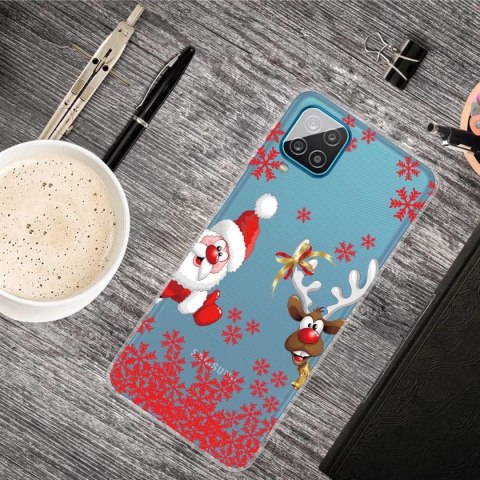 SZKŁO ETUI SAMSUNG GALAXY A12 5G PRZEZROCZYSTY ŚWIĄTECZNY MIKOŁAJ RENIFER SZKŁO ETUI SAMSUNG GALAXY A12 5G PRZEZROCZYSTY ŚWIĄTECZNY MIKOŁAJ RENIFER