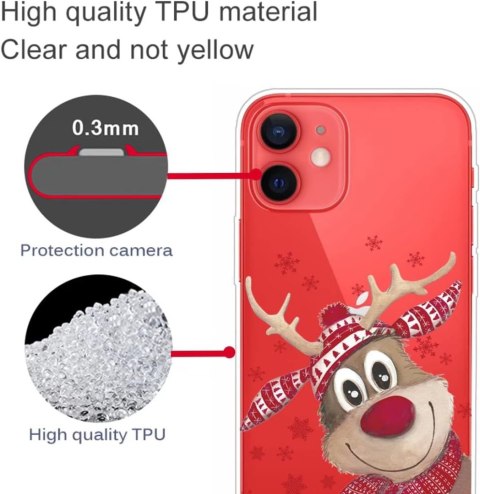 SZKŁO ETUI ŚWIĄTECZNE IPHONE 12/12 PRO PRZEZROCZYSTE RENIFER SZKŁO ETUI ŚWIĄTECZNE IPHONE 12/12 PRO PRZEZROCZYSTE RENIFER