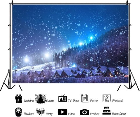 TŁO FOTOGRAFICZNE 150X100 CM ŚNIEG ZIMA LAS DEKORACJA ŚWIĄTECZNA TŁO FOTOGRAFICZNE 150X100 CM ŚNIEG ZIMA LAS DEKORACJA ŚWIĄTECZNA
