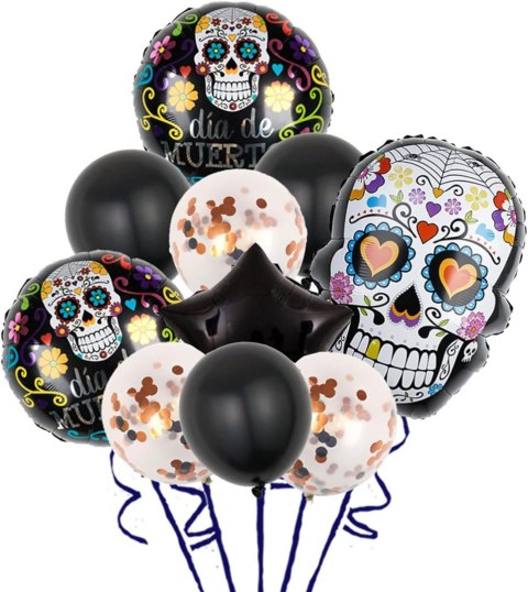 ZESTAW BALONÓW HALLOWEEN IMPREZA GIRLANDA CZASZKA CZARNE POMARAŃCZOWE ZESTAW BALONÓW HALLOWEEN IMPREZA GIRLANDA CZASZKA CZARNE POMARAŃCZOWE