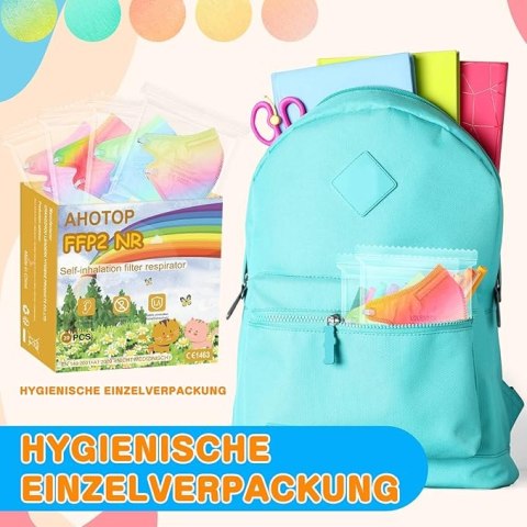 200x MASECZKI OCHRONNE MULTIKOLOR 3 WARSTWOWE CERTYFIKAT CE GUMKA FFP2 200x MASECZKI OCHRONNE MULTIKOLOR 3 WARSTWOWE CERTYFIKAT CE GUMKA FFP2