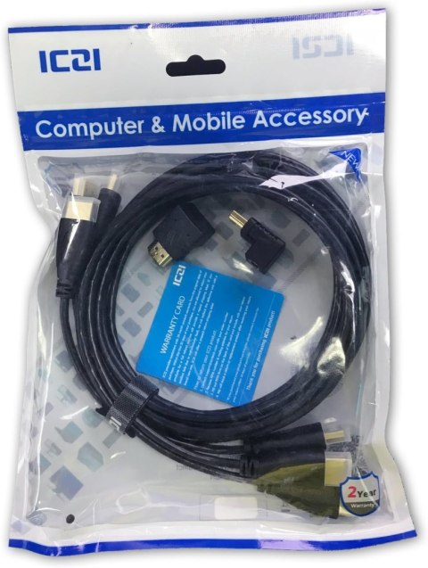 3x KABEL HDMI 4K 60Hz 1.8m + PRZEJŚĆIÓWKA KĄTOWA 90° i 270° ZESTAW 3x KABEL HDMI 4K 60Hz 1.8m + PRZEJŚĆIÓWKA KĄTOWA 90° i 270° ZESTAW