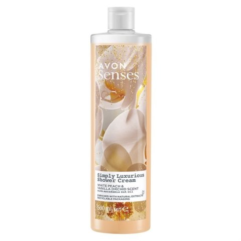 AVON KREMOWY ŻEL POD PRYSZNIC SIMPLY LUXURIOUS BRZOSKWINIA WANILIA 500ML AVON KREMOWY ŻEL POD PRYSZNIC SIMPLY LUXURIOUS BRZOSKWINIA WANILIA 500ML
