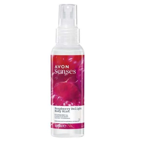 AVON MGIEŁKA DO CIAŁA RASBERRY DELIGHT MALINA CZARNA PORZECZKA 100ML AVON MGIEŁKA DO CIAŁA RASBERRY DELIGHT MALINA CZARNA PORZECZKA 100ML