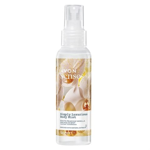 AVON MGIEŁKA DO CIAŁA SIMPLY LUXURIOUS BRZOSKWINIA WANILIA 100ML AVON MGIEŁKA DO CIAŁA SIMPLY LUXURIOUS BRZOSKWINIA WANILIA 100ML