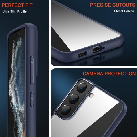 ETUI SAMSUNG GALAXY S22+ CASE PRZEZROCZYSTE PLECKI NIEBIESKA RAMKA