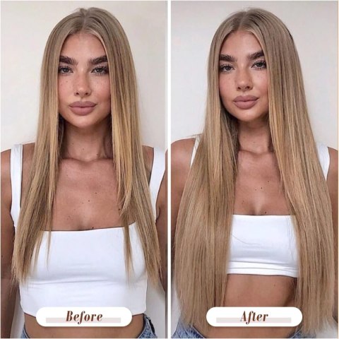 JASNE BLOND WŁOSY DOCZEPIANE DOCZEPY 1 TRESKA 46 CM JASNE BLOND WŁOSY DOCZEPIANE DOCZEPY 1 TRESKA 46 CM