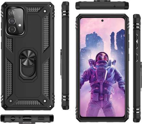 MOCNE ETUI SAMSUNG GALAXY A52/A52 5G CZARNE UCHWYT RING SM-A525F SM-A526B MOCNE ETUI SAMSUNG GALAXY A52/A52 5G CZARNE UCHWYT RING SM-A525F SM-A526B
