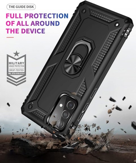 MOCNE ETUI SAMSUNG GALAXY A52/A52 5G CZARNE UCHWYT RING SM-A525F SM-A526B MOCNE ETUI SAMSUNG GALAXY A52/A52 5G CZARNE UCHWYT RING SM-A525F SM-A526B