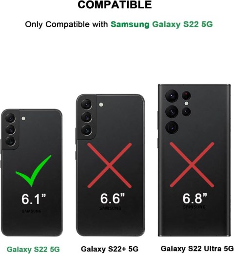 PRZEZROCZYSTE ETUI GALAXY S22 CASE GRANATOWA RAMKA PRAKTYCZNE