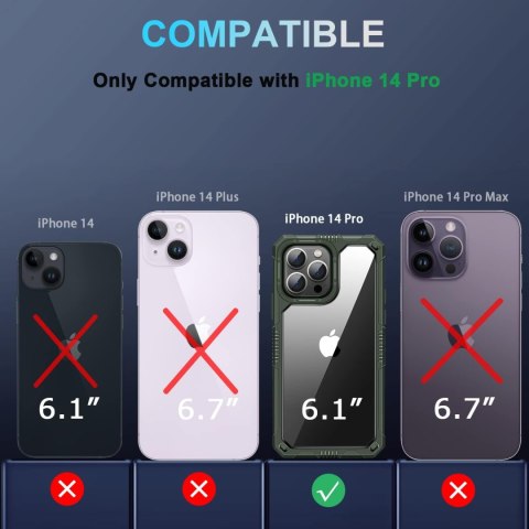 PRZEZROCZYSTE ETUI IPHONE 14 PRO 6.1' MOCNE CASE RAMKA ZIELEŃ PRZEZROCZYSTE ETUI IPHONE 14 PRO 6.1' MOCNE CASE RAMKA ZIELEŃ