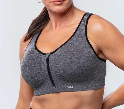 STANIK SPORTOWY TOP SHEFIT GRAFITOWY SZARY ZAPINANY Z PRZODU 5XL STANIK SPORTOWY TOP SHEFIT GRAFITOWY SZARY ZAPINANY Z PRZODU 5XL