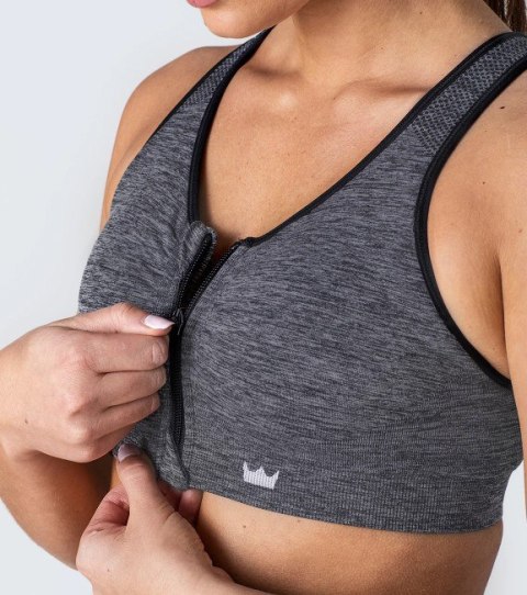 STANIK SPORTOWY TOP SHEFIT GRAFITOWY SZARY ZAPINANY Z PRZODU 5XL STANIK SPORTOWY TOP SHEFIT GRAFITOWY SZARY ZAPINANY Z PRZODU 5XL