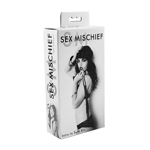 ZESTAW BDSM DLA POCZĄTKUJĄCYCH SEX&MISCHIEF CZARNY KAJDANKI PEJCZ OPASKA ZESTAW BDSM DLA POCZĄTKUJĄCYCH SEX&MISCHIEF CZARNY KAJDANKI PEJCZ OPASKA