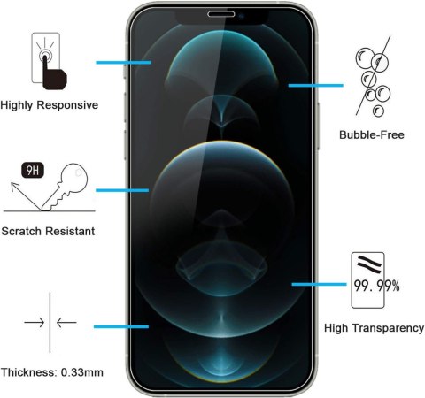 2SZT SZKŁO HARTOWANE EKRAN IPHONE 12 PRO MAX 6.7' 2SZT SZKŁO HARTOWANE EKRAN IPHONE 12 PRO MAX 6.7'