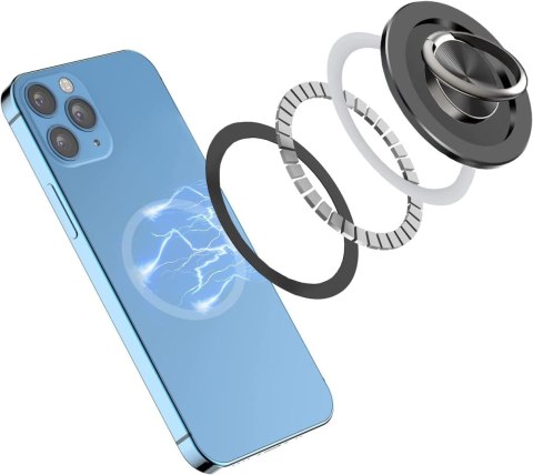 MAGNETYCZNY UCHWYT DO TELEFONU SREBRNY NA PALEC MAGNETYCZNY UCHWYT DO TELEFONU SREBRNY NA PALEC