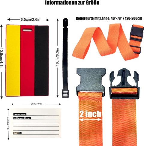 PASEK BAGAŻOWY DO WALIZKI NIEBIESKI SZARY 4szt PASEK BAGAŻOWY DO WALIZKI NIEBIESKI SZARY 4szt