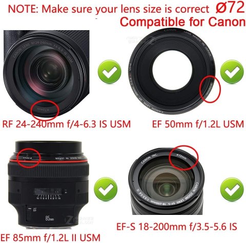 SONY NIKON CANON DEKIELEK ZAŚLEPKA OBIEKTYW 72MM X2SZT