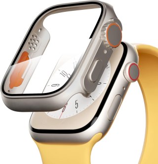 SREBRNE ETUI SZKŁO NA ZEGAREK APPLE WATCH 7/8/9 45MM