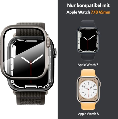 SREBRNE ETUI SZKŁO NA ZEGAREK APPLE WATCH 7/8/9 45MM SREBRNE ETUI SZKŁO NA ZEGAREK APPLE WATCH 7/8/9 45MM