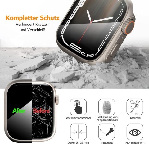 SREBRNE ETUI SZKŁO NA ZEGAREK APPLE WATCH 7/8/9 45MM SREBRNE ETUI SZKŁO NA ZEGAREK APPLE WATCH 7/8/9 45MM