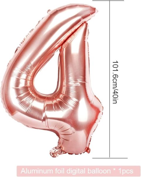 ZESTAW BALONÓW ROSE GOLD 4 URODZINY SERCE GWIAZDKA ZESTAW BALONÓW ROSE GOLD 4 URODZINY SERCE GWIAZDKA